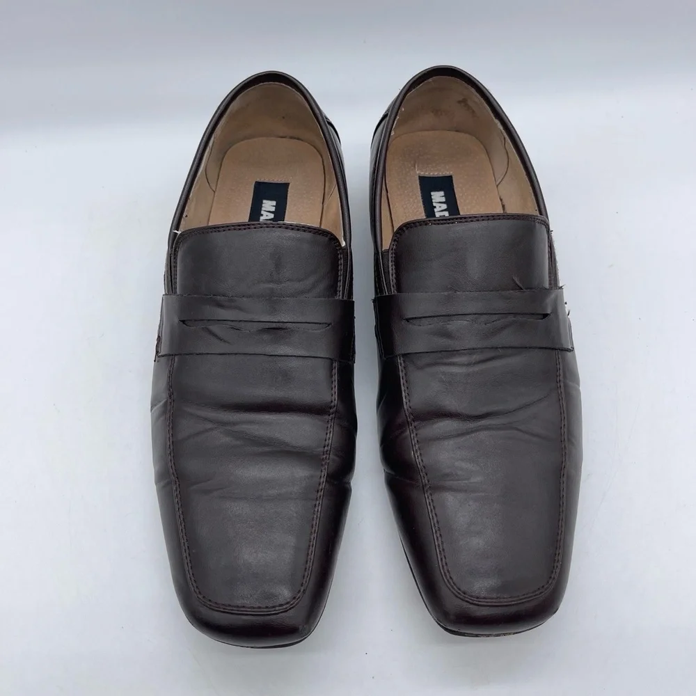 Madden M Saxton Men's Size 9.5‎ Penny Loafers Brown Slip On Leather Casual Shoes